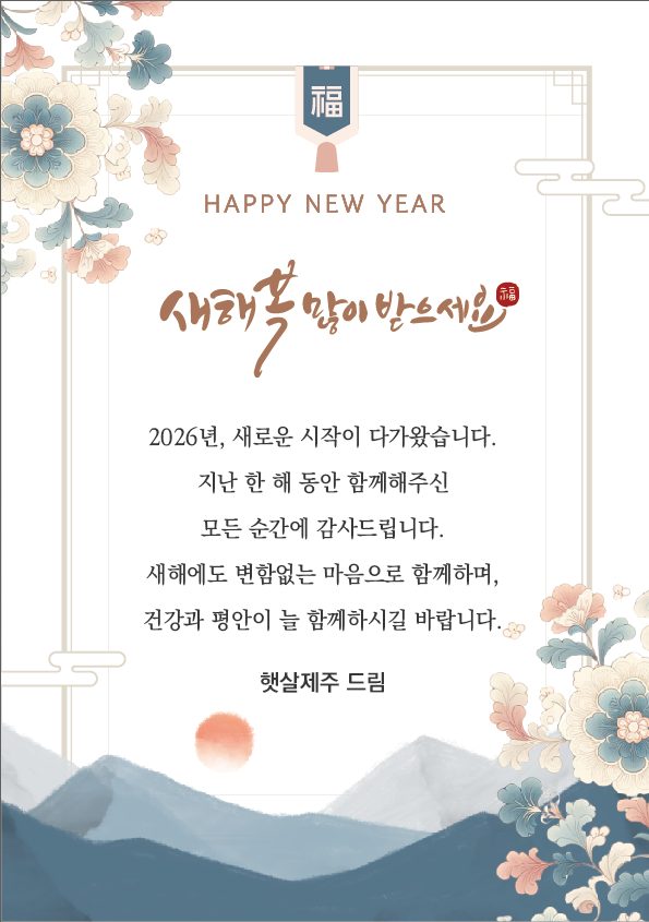 햇살제주 병오년 신년카드 (전통 문양)